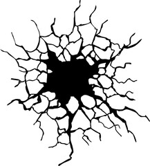 Crack concrete wall texture, floor ground broken effect. Horizontal breaks on land surface. Dry soil. Damaged by earthquake fissure and fracture. Vector illustration