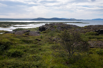 Landscape of the Pingvellir National Park in Southwest Iceland