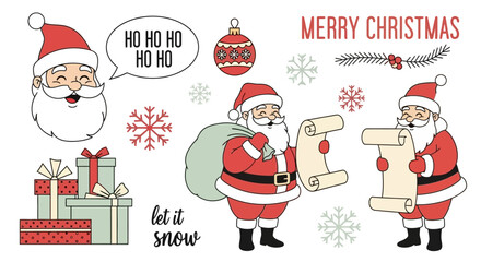 Holiday cheer Santa Claus character and seasonal vector graphic