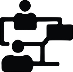 Simple organizational chart icon representing hierarchy team structure and management relationships