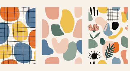 Colorful Abstract Organic Shapes and Patterns Collection for Modern Backgrounds