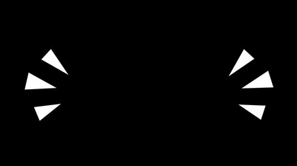 Symmetrical White Triangle Shapes Animation on Black Background