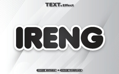 Editable 3d text effect styles with abstract background