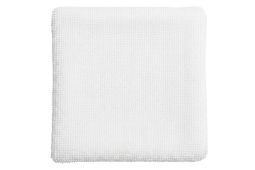 White folded soft and clean terry cloth isolated on transparent background