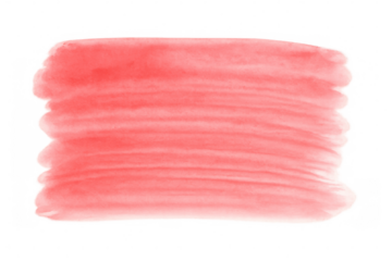 Watercolor pink brush stroke swatch creating an abstract background texture, isolated with transparent background