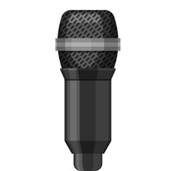 Retro Dynamic Microphone With Silver Band Detail On A White Background Studio Recording Equipment Isolated Graphic Illustration