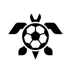 Obraz premium Turtle Mascot Logo with Soccer Ball Shell Vector