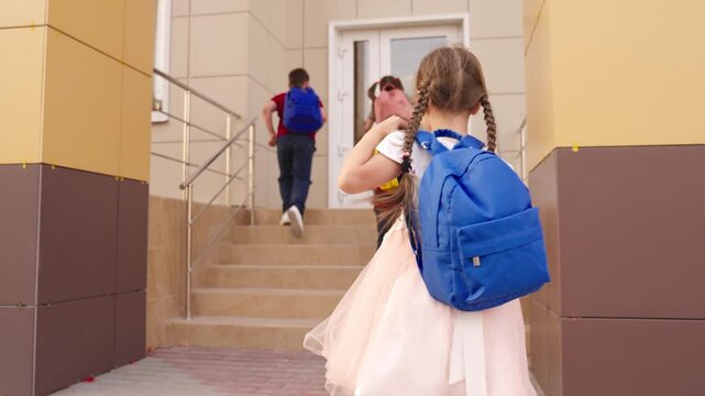 bright future students, knowledge seekers, students with backpacks, happy school kids, smiling school kids, motivation for school, first day of school, academic year start, playground memories