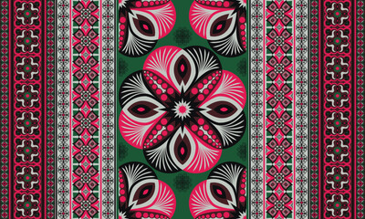 African ethnic native pattern.Traditional kente,ankara,kitenge,chitenge,capulana african wax print fabric pattern.Abstract vector motif pattern.For fabric,clothing,blanket,carpet,woven,wrap,decoration