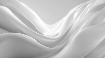 Obraz premium Flowing white fabric creates a soft and elegant texture in a well-lit setting, emphasizing light and shadow play