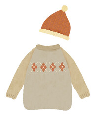 帽子とセーター