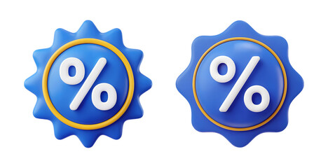 Unlock savings now! Two attractive 3D percentage symbols signal discounts and special offers driving sales and promotions isolated on png transparent background