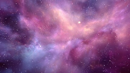 Colorful cosmic clouds fill the night sky with stars, creating a stunning view in deep space