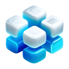 Stunning 3D cube formation symbolizing modern technology and data solutions with a creative glowing effect for business isolated on png transparent background