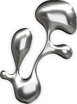 Futuristic chrome abstract sigil in 3D cybersigilism style with reflective metallic surfaces and sharp gothic liquid shapes.