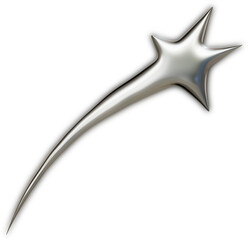 Futuristic chrome abstract sigil in 3D cybersigilism style with reflective metallic surfaces and sharp gothic liquid shapes.