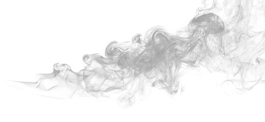 Realistic smoke fog cloud overlay on transparent background PNG
