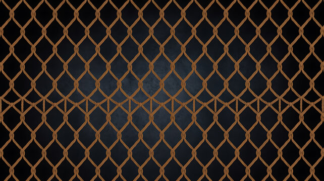 Rustic brown chain link fence against a dark, textured background creates a sense of enclosure and industrial charm, perfect for adding depth and visual interest