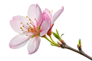 Obraz premium Elegant pink flower bloom minimal botanical design isolated on transparent background perfect for spring art and floral concepts