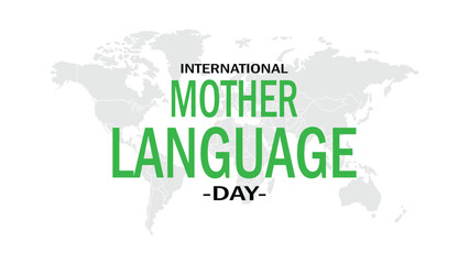 International Mother Language Day poster design with world map background