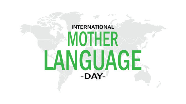 International Mother Language Day poster design with world map background