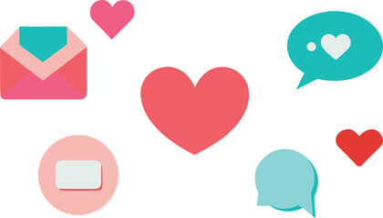 20 love communication icons vector set scalable eps format for digital and print projects