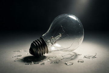 light bulb on black background