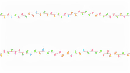 Colorful Christmas lights PNG overlay. Festive decoration, transparent PNG for holiday designs. Enhance with overlays.