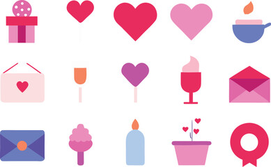 20 minimalist valentine's day vector decorations elegant icons scalable eps format