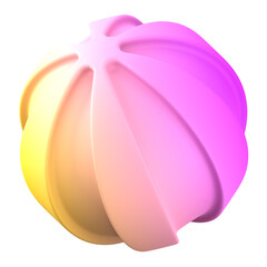 3D Rendered Smooth Gradient Grooved Abstract Sphere Shape Object