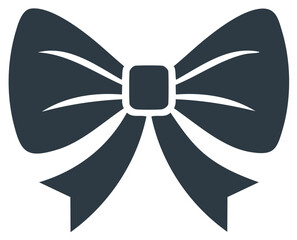 Elegant ribbon bow icon for gift wrapping and holiday celebration vector illustration
