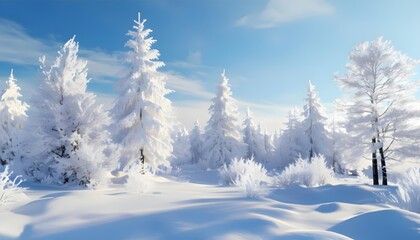 snow covered trees