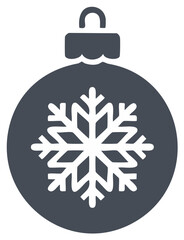 Fototapeta premium Dark Gray Christmas Ornament With White Snowflake Icon