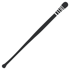 Naklejka premium Black silhouette of a percussion instrument beater used in orchestras and bands with lines on handle