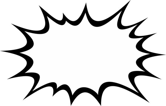 Comic Book Style Burst: Black and White Vector
