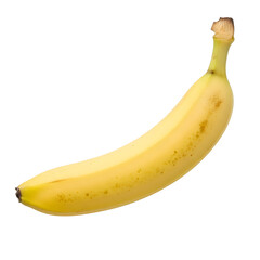 Ripe Yellow Banana Fruit Isolated Against Transparent Background Still Life