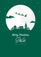Christmas sale postcard template vector illustration