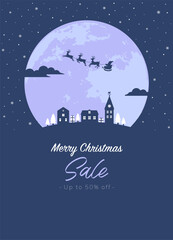 Christmas sale postcard template vector illustration