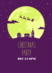 Christmas party postcard template vector illustration