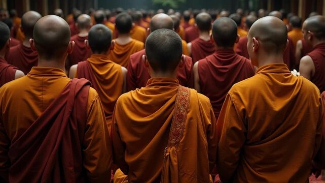 Experience Spiritual Harmony Watching Monks Chant in Unison &ndash; A Powerful 4K Video Displaying Faith, Community, and Ancient Traditions