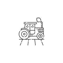 Tractor icon, Agriculture Symbol Outline icon Transparent background Editable Stroke