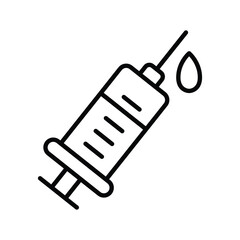 Syringe icon in line design. syringe, injection, vaccine, needle, immunization, medical, treatment on white background vector. Syringe editable stroke icon
