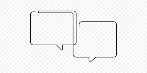 Single line chat. Hand drawn speech bubble. Message box line art style