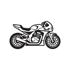 Obraz premium Motorcycle flat vector design isolated on white.