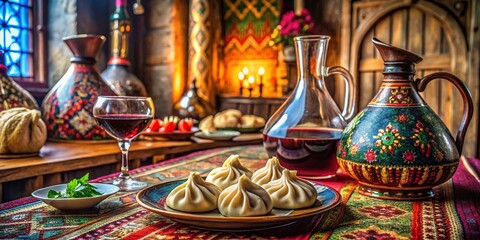 Georgian Restaurant Ambiance: Khinkali, Wine, and Chacha