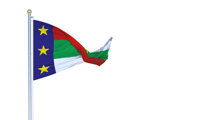 A bandeira de Vitória da Conquista,  município do estado da Bahia, Brasil - Ilustração 3D