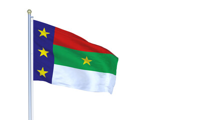 A bandeira de Vitória da Conquista,  município do estado da Bahia, Brasil - Ilustração 3D