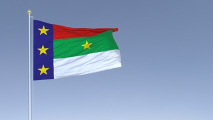 A bandeira de Vitória da Conquista,  município do estado da Bahia, Brasil - Ilustração 3D