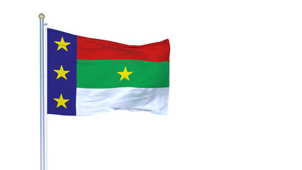 A bandeira de Vitória da Conquista,  município do estado da Bahia, Brasil - Ilustração 3D