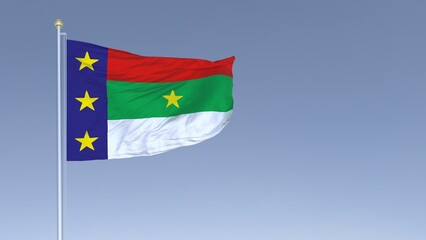 A bandeira de Vitória da Conquista,  município do estado da Bahia, Brasil - Ilustração 3D